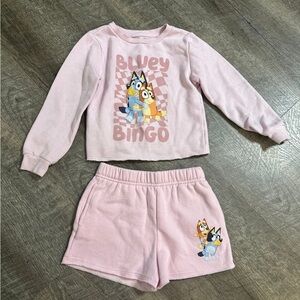 4T Pink Bluey & Bingo Sweat Set